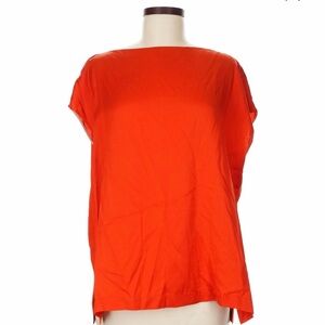 Vince 100% Silk Boatneck Short Sleeve Blouse